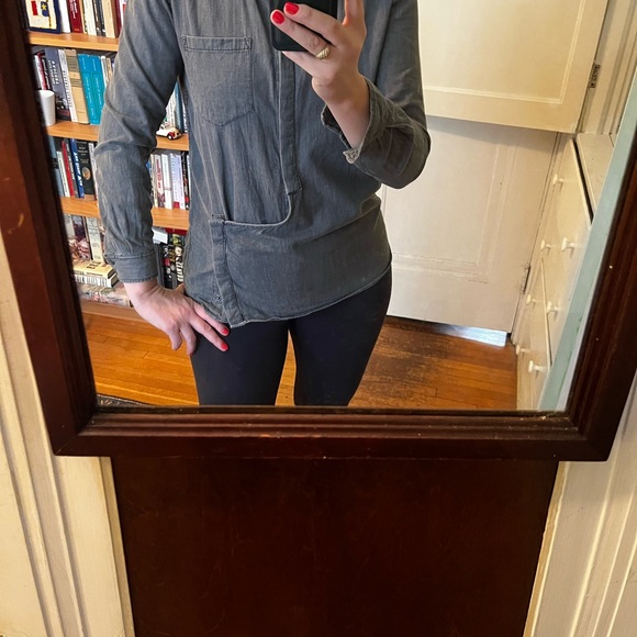 All Saints Grey Denim Shirt - Picture 6 of 6